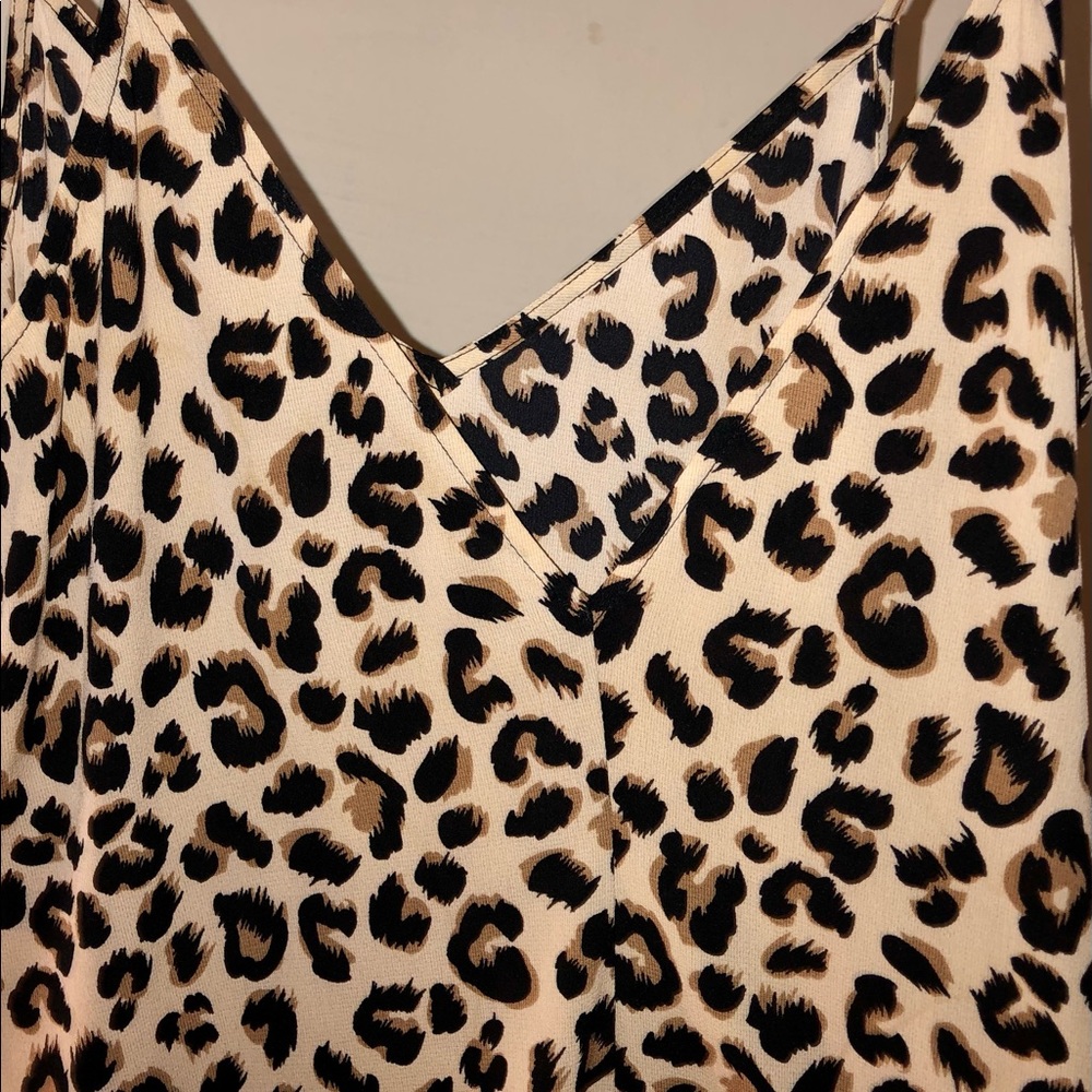Midi leopard print slip style dress